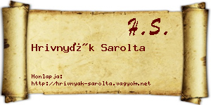 Hrivnyák Sarolta névjegykártya