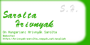sarolta hrivnyak business card
