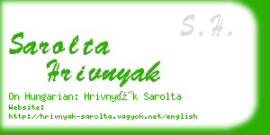 sarolta hrivnyak business card